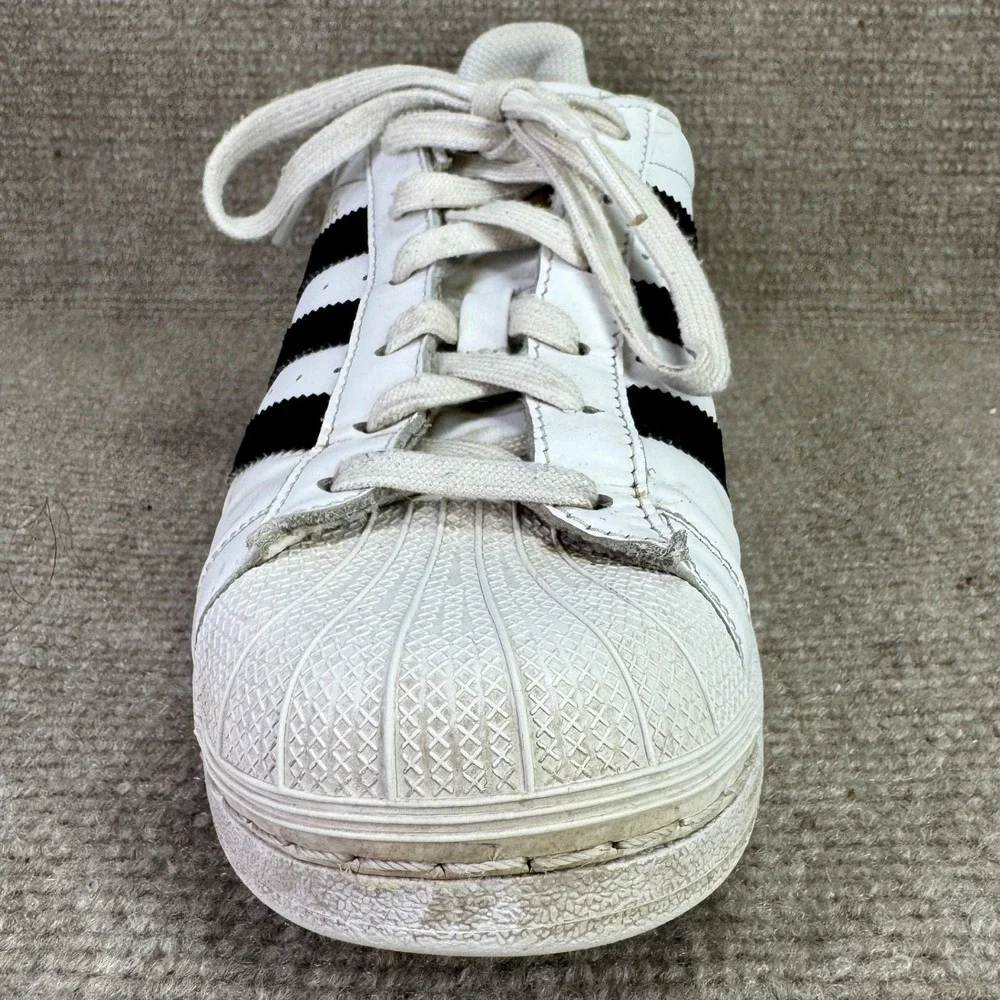 Adidas Superstar Mens 7.5 White Black Shell Toe‎ Classic Sneakers C77153